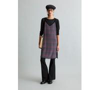 Minikleid MARC O'POLO DENIM "aus TENCEL™ Modal", Damen, Gr. M, Normalgrößen, ohne Ärmel, lila (schwarz), Obermaterial: 85% Modal, 15% Polyester, bedruckt, knielang, V-Ausschnitt, Kleider Minikleid (36