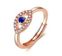 BEDT Lucky Evil Eye Ringe Für Frauen Türkisch Blau Offen Verstellbar 925 Sterling Silber Ring Trend Hochzeit Paar Schmuck Geschenk