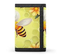 Bee in Flower dreifach gefaltete Geldbörse, schlanke Brieftasche, personalisierbar, RFID-blockierend, für Damen und Herren, Einheitsgröße, Stil:, Einheitsgröße