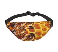 Bee On Gürteltasche mit Wabenmuster, für Damen und Herren, modische Hüfttasche überall, Crossbody-Tasche, Geldbörse, Hüfttasche mit verstellbarem Riemen, wasserdichte Brusttasche für Reisen, Wandern,