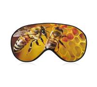 Bee Picking Nektar Augenmaske, Seitliche Schlafmaske, leichte Augenbinde, Schlafmaske, Nasenpolster und Gummiband für Kinder, Frauen und Männer