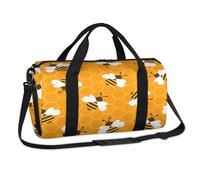 Bee Sports Duffel Bag Bee with Honey Weekend Overnight Bag Casual Tote Holdall Travel Gym Luggage Duffel Bag for Kids Girls Boys Women Men