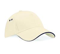 Beechfield B015 Ultimate Cap / Schirmmütze, 5 Panels, Unisex, für Erwachsene Einheitsgröße Mehrfarbig (Putty/French Navy)
