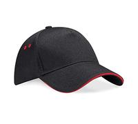 Beechfield Mütze B015CBLK-Csr Ultimate 5-Panel Sandwich Peak, Schwarz, Einheitsgröße
