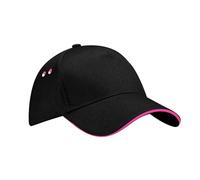 Beechfield Unisex 5-Panel Sandwich Kappe Klassische Cap B15C black/fuchsia one size