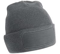 Beechfield Beanie B445R – Recycelt Original-Patch – Graphitgrau