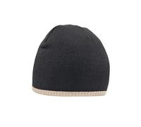 Beechfield Two-Tone Pull-On Beanie, Größe:One Size, Farbe:Black/Stone