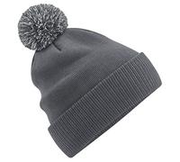Beechfield Beanie B450R Recycled Snowstar – Graphite Grey/Light Grey