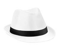 Beechfield B630 Fedora Hat weiß/schwarz/Large