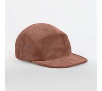 Beechfield Bio-Baumwolle Flat-Cap mit Metallverschluss Cord Kord EarthAware® Camping Cap Rot (Redwood)