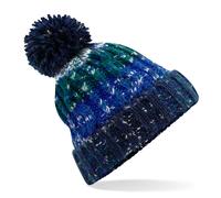 Beechfield Bunte Wintermütze mit Bommel Corkscrew - Alpine Blues