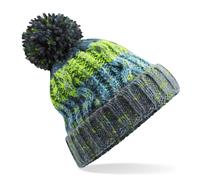 Beechfield Bunte Wintermütze mit Bommel Corkscrew - Electric Grey