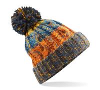 Beechfield Bunte Wintermütze mit Bommel Corkscrew - Retro Blues