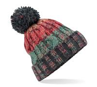 Beechfield Bunte Wintermütze mit Bommel Corkscrew - Watermelon Breeze