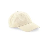 Beechfield Damen / Herren 6 Panel Basecap Dad Cap flaches Profil Kappe Natur
