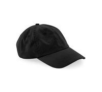 Beechfield Damen / Herren 6 Panel Basecap Dad Cap flaches Profil Kappe Schwarz