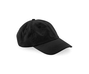 Beechfield Damen / Herren 6 Panel Basecap Dad Cap flaches Profil Kappe Schwarz