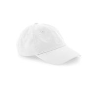 Beechfield Damen / Herren 6 Panel Basecap Dad Cap flaches Profil Kappe Weiss