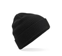 Beechfield Damen / Herren Beanie Mütze Wintermütze Strickmütze Schwarz