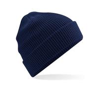 Beechfield Damen / Herren Beanie Mütze Wintermütze Strickmütze Waffle Beanie Navy