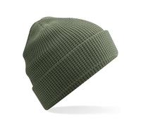 Beechfield Damen / Herren Beanie Mütze Wintermütze Strickmütze Waffle Beanie Olive