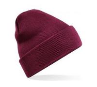 Beechfield Damen/Herren Beanie Wintermütze Strickmütze Recycelt Burgundy