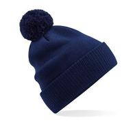 Beechfield Damen / Herren Bommelmütze Beanie Mütze Wintermütze Strickmütze Navy