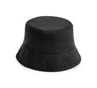 Beechfield Damen / Herren Bucket Hat Fischerhut Sonnenschutz Anglerhut Baumwolle Twill Schwarz