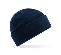 Beechfield Damen / Herren Fleece Cuffed Beanie Mütze Wintermütze Navy