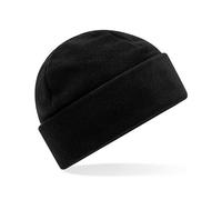 Beechfield Damen / Herren Fleece Cuffed Beanie Mütze Wintermütze Schwarz