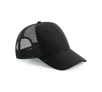 Beechfield Damen / Herren Recycelte Basecap Urbanwear 6 Panel Snapback Truckercap Schwarz