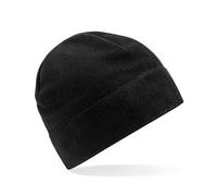 Beechfield Damen / Herren Recycelte Mütze Fleece Pull-On Beanie Mütze Wintermütze Schwarz