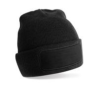 Beechfield Damen/Herren Recycled Original Patch Beanie Mütze Wintermütze Schwarz