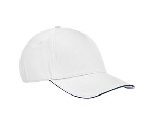 Beechfield - "EarthAware Classic" Baseball-Mütze Sandwichschirm (Weiß/Dunkelblau) Einheitsgröße