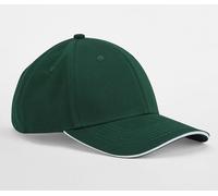 BEECHFIELD EARTHAWARE® CLASSIC ORGANIC COTTON 6 PANEL CAP - SANDWICH PEAK BOTTLE GREEN / WHITE
