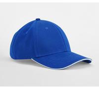 BEECHFIELD EARTHAWARE® CLASSIC ORGANIC COTTON 6 PANEL CAP - SANDWICH PEAK BRIGHT ROYAL / WHITE