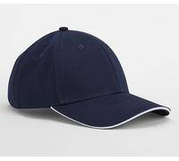 BEECHFIELD EARTHAWARE® CLASSIC ORGANIC COTTON 6 PANEL CAP - SANDWICH PEAK FRENCH NAVY / WHITE