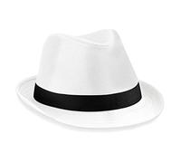 Beechfield Fedora-Hut L–XL Weiß/Schwarz