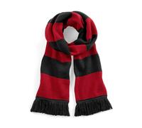 Beechfield Gestreifter Schal Stadium - Schwarz / rot