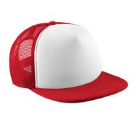 Beechfield Junior Baseball Kappe Vintage mit Netz (One Size) (Rot/Weiß)