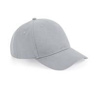 CB62N Beechfield Organische Baumwolle 5 Panele Kappe Light Grey One Size