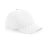 Beechfield Organic Basecap Kappe Cappy aus Bio - Baumwolle mit Metallverschluss White