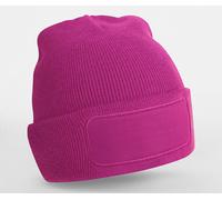 Beechfield B445 Patch Beanie, fuchsia, Einheitsgröße
