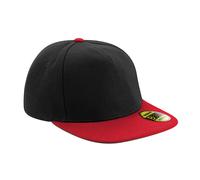 Beechfield - "Original" Snapback Mütze Flacher Schirm für Herren/Damen Unisex (Schwarz/Rot) Einheitsgröße