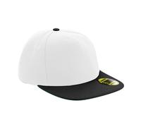 Beechfield - "Original" Snapback Mütze Flacher Schirm für Herren/Damen Unisex (Weiß/Schwarz) Einheitsgröße
