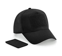 Beechfield Unisex Removable Patch 5 Panel Cap, schwarz, Einheitsgröße