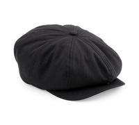 Beechfield Schiebermütze aus Baumwolle Newsboy - Schwarz | L/XL