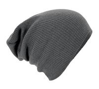 Beechfield Slouch Beanie Strickmütze, grau, One Size