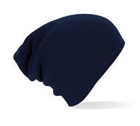 Beechfield Slouch Beanie Strickmütze, Marineblau, One Size
