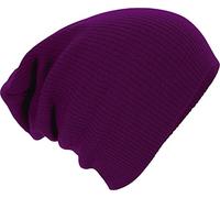 Beechfield Slouch Beanie Strickmütze, Weinrot, Einheitsgröße